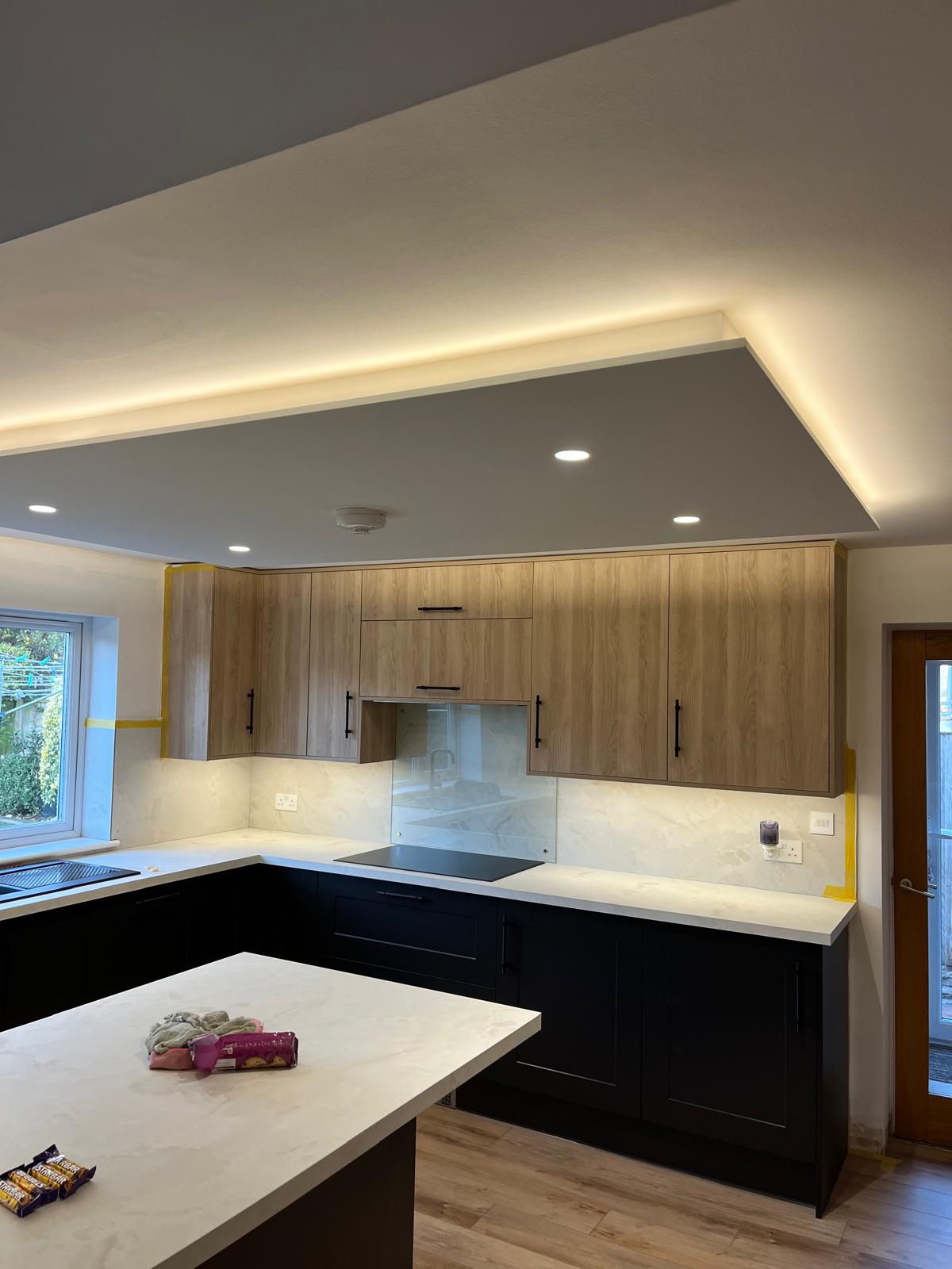 Lighting installation by Norwich electrician OM Electrical Solutions — lights on